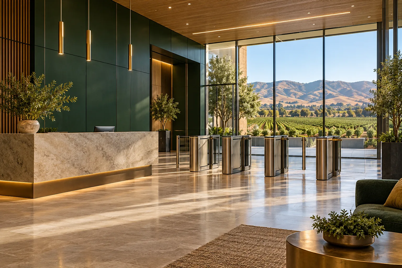 Secure commercial lobby in Salinas